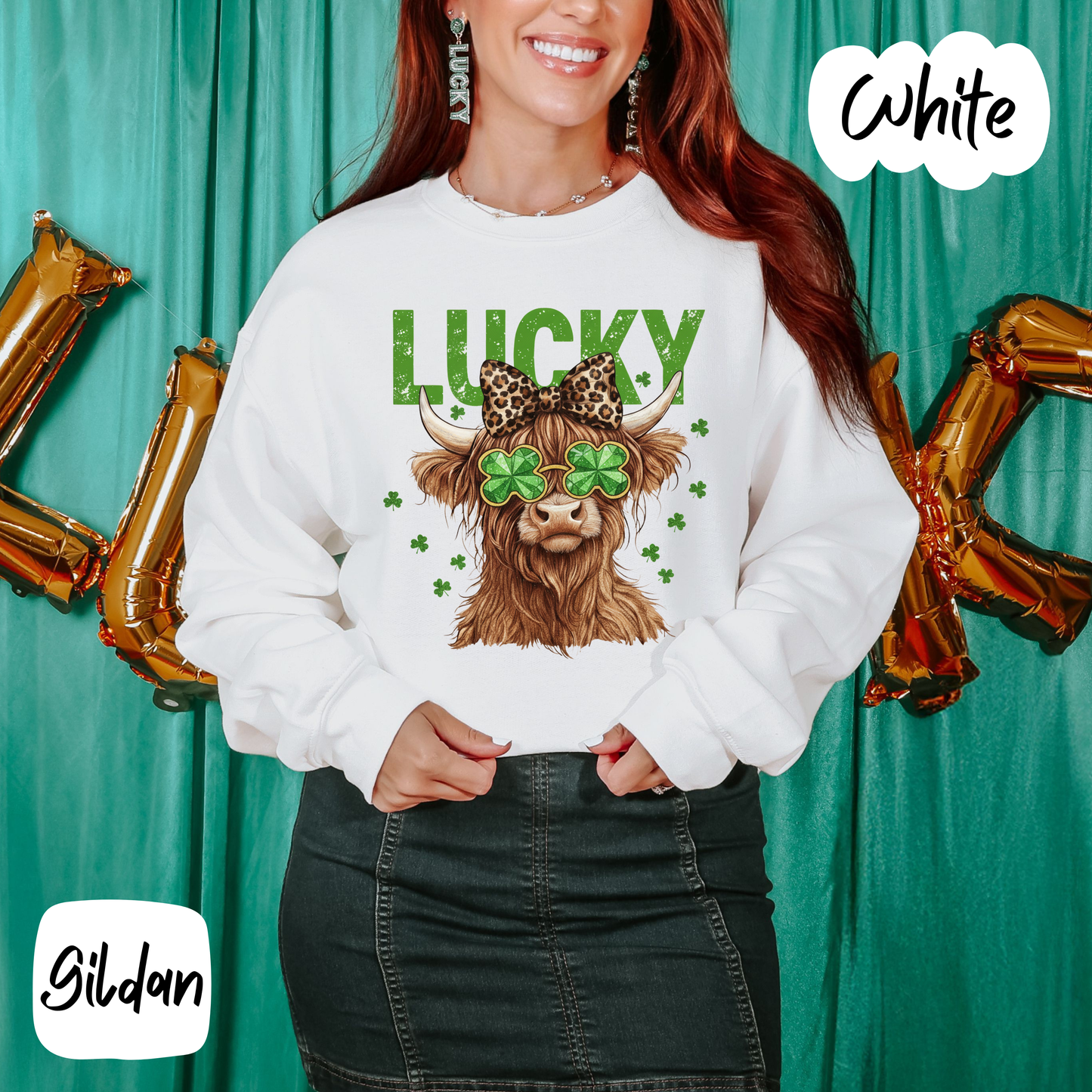 Lucky Highland Cow Shirt/Crewneck