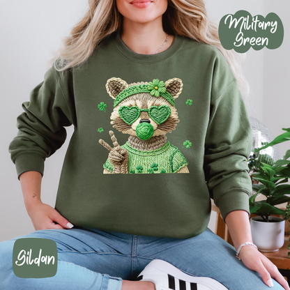 Lucky Faux Yarn Raccoon Shirt/Crewneck