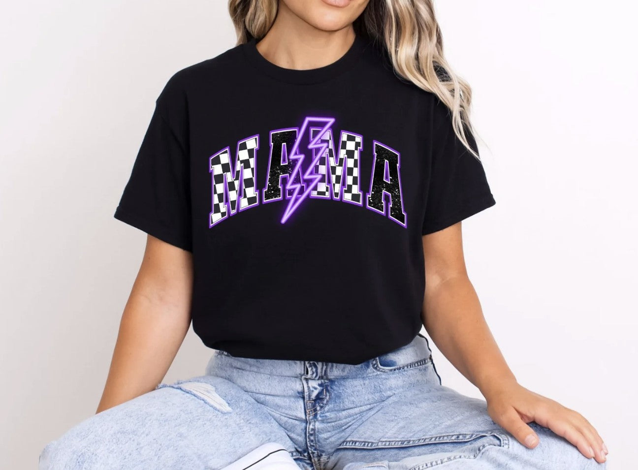 Purple Neon Mama Shirt ~Glitter~