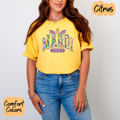 Painted Mardi Gras Shirt/Crewneck ~Glitter~