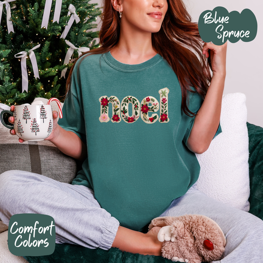 Faux Embroidered Noel Shirt/Crewneck