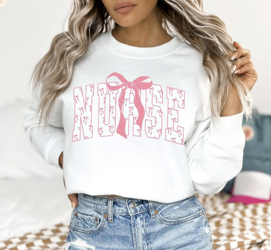 Pink Bow Nurse Shirt