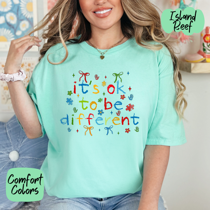 It's Ok to be Different Autism Comfort Colors T-Shirt