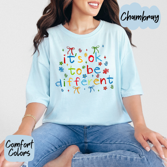 It's Ok to be Different Autism Comfort Colors T-Shirt