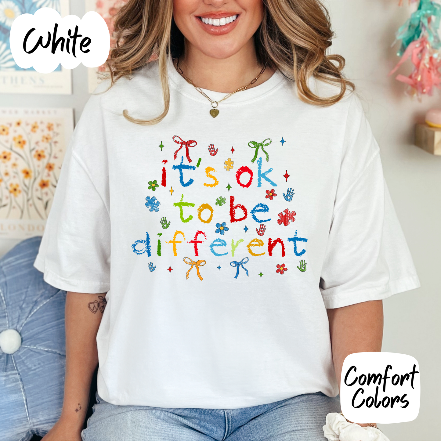 It's Ok to be Different Autism Comfort Colors T-Shirt