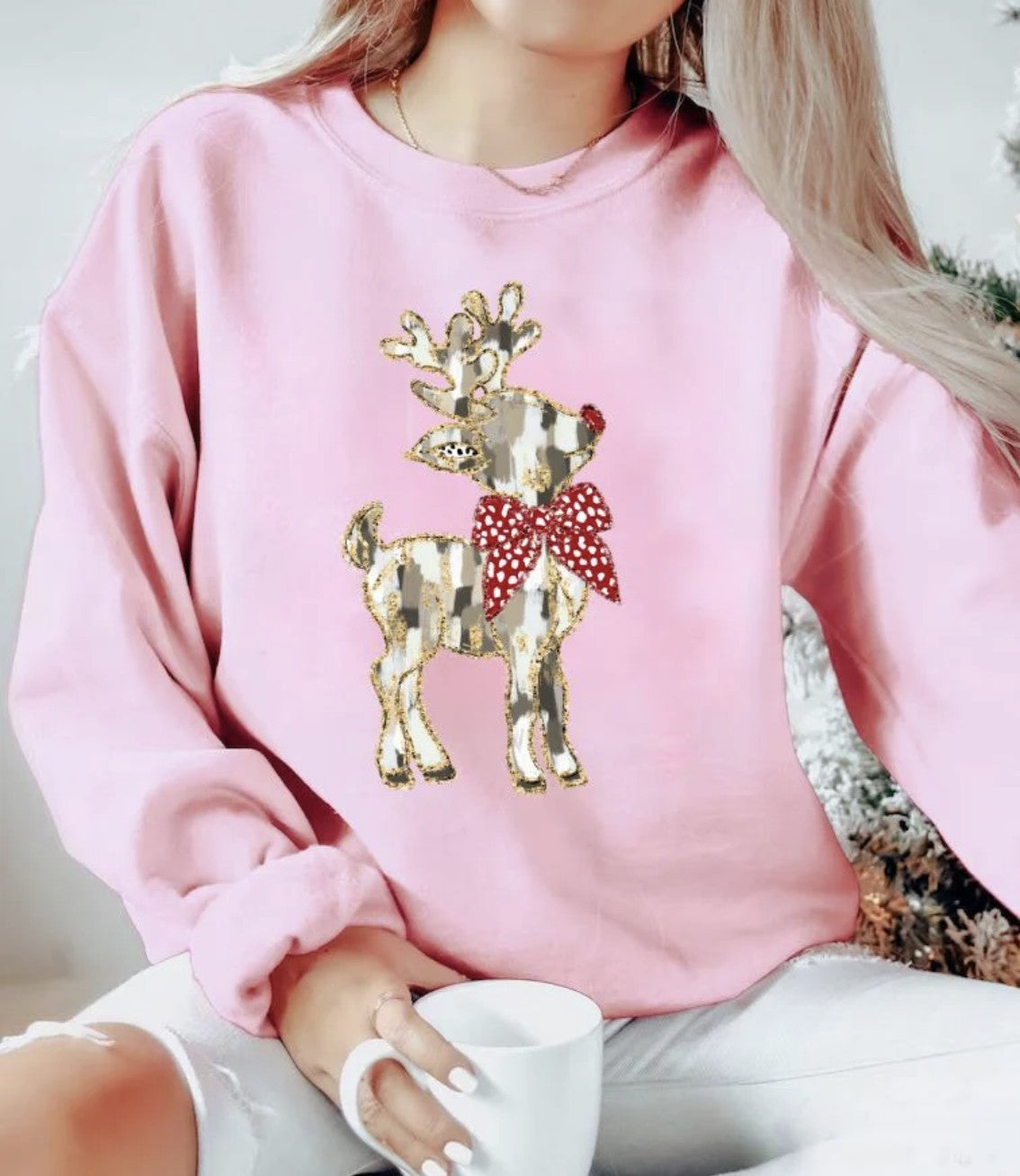 Painted Reindeer Shirt ~Glitter~