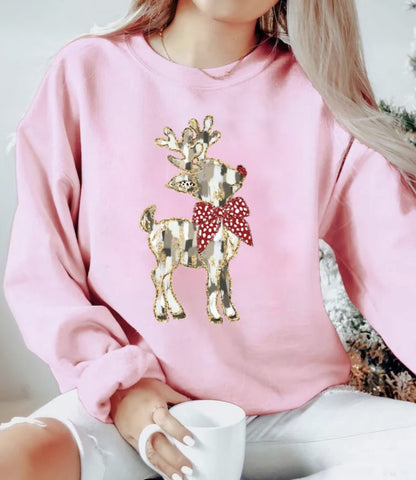 Painted Reindeer Shirt ~Glitter~