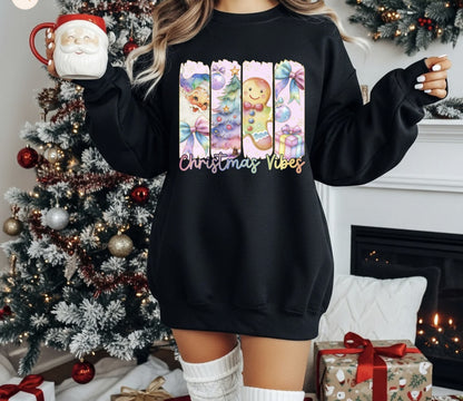 Pastel Christmas Scenes Shirt ~Glitter~