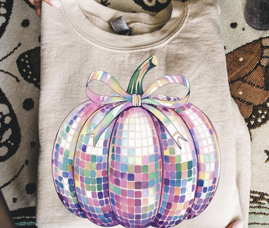 Pastel Iridescent Disco Pumpkin ~Glitter~