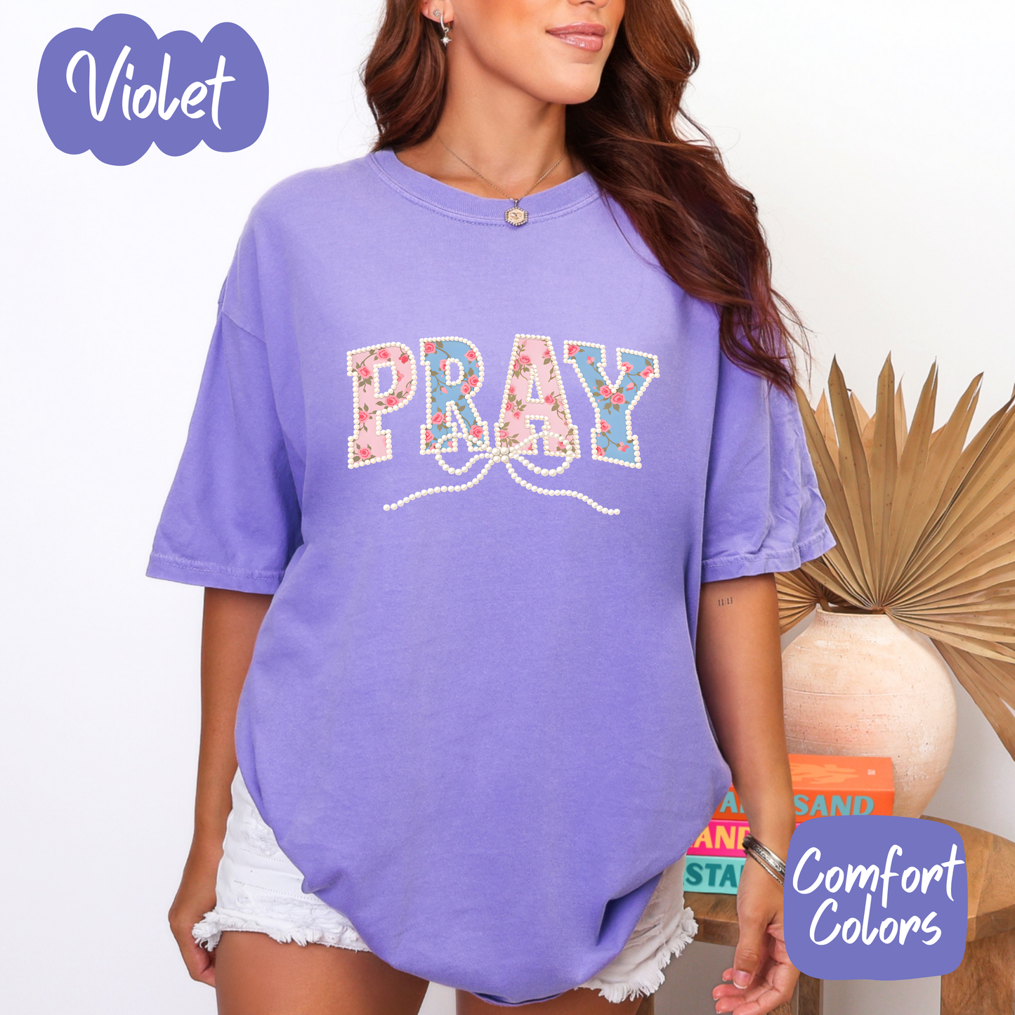 Faux Pearl Pray Comfort Colors T-Shirt