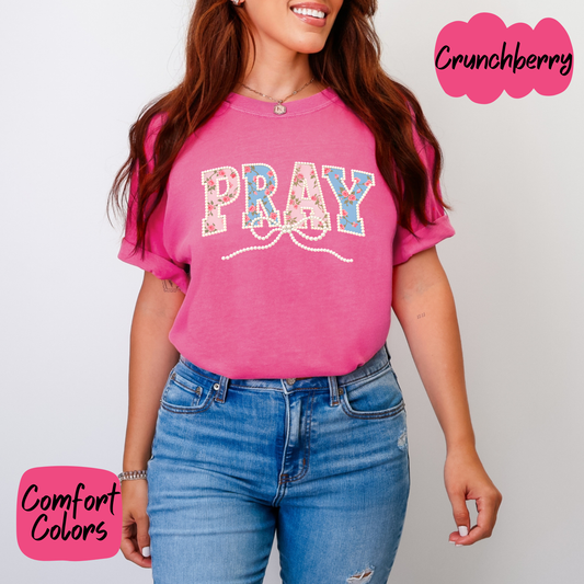 Faux Pearl Pray Comfort Colors T-Shirt