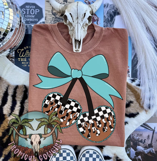 Western Cherries Shirt ~Glitter~