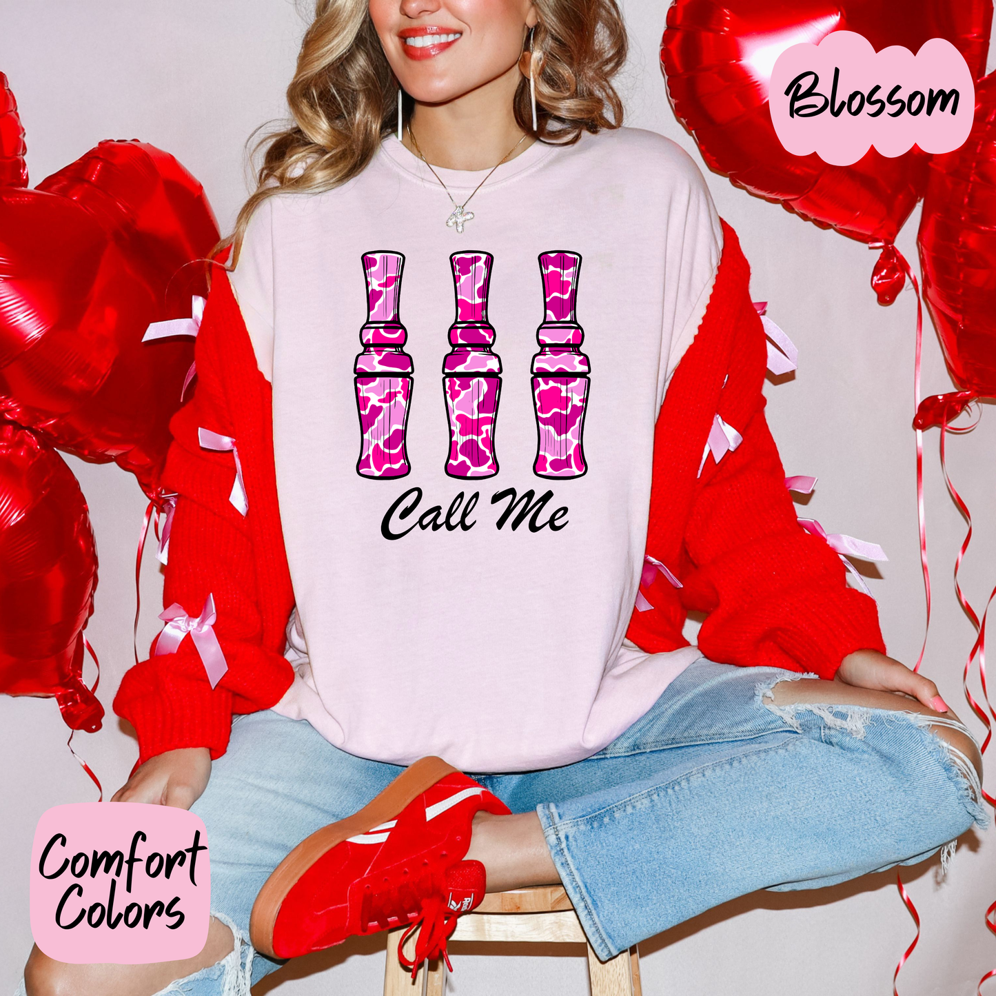 Pink Camo Duck Call Me Shirt/Crewneck