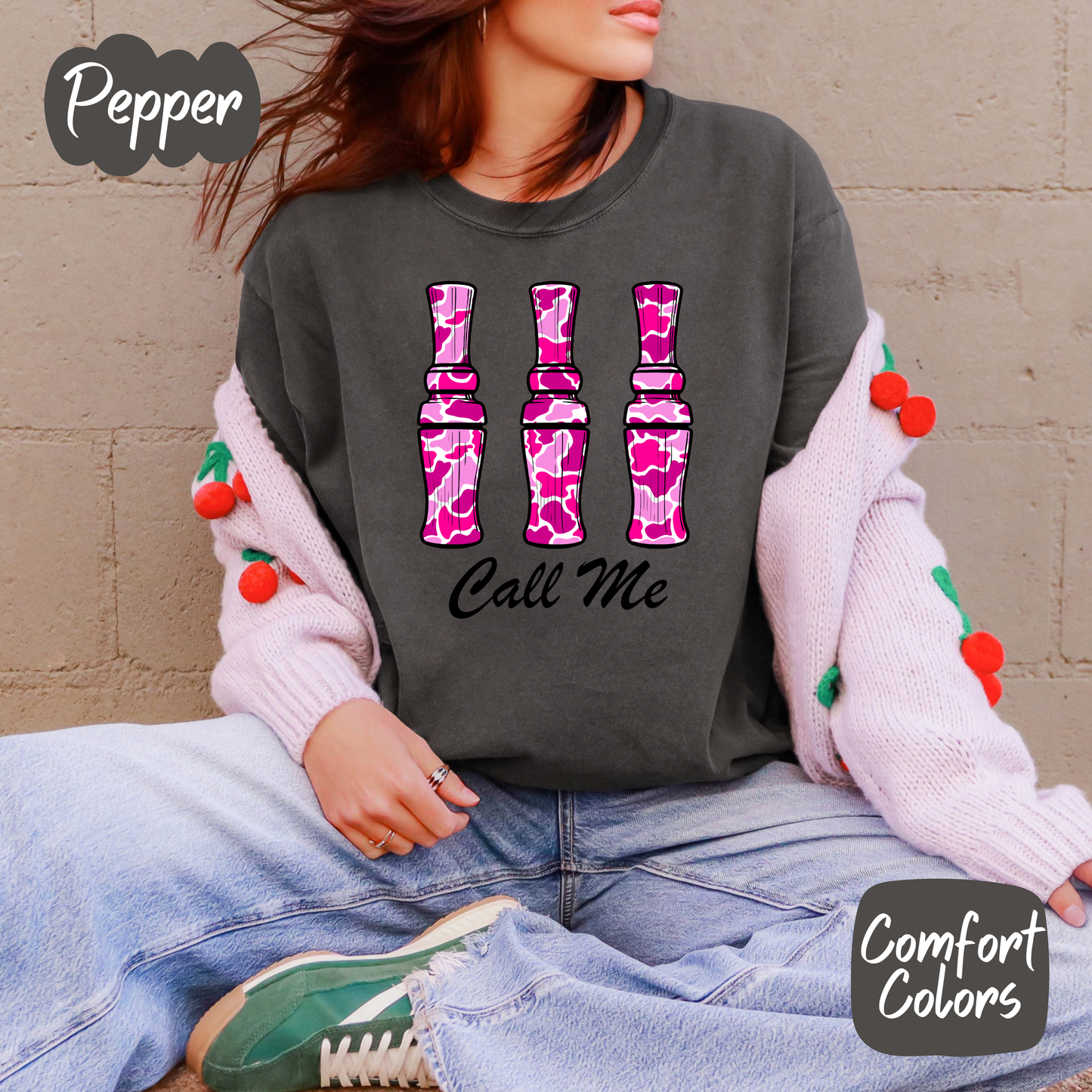 Pink Camo Duck Call Me Shirt/Crewneck