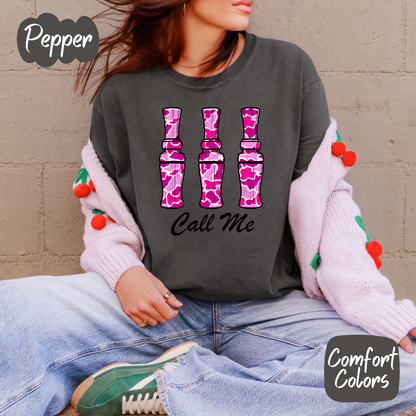 Pink Camo Duck Call Me Shirt/Crewneck