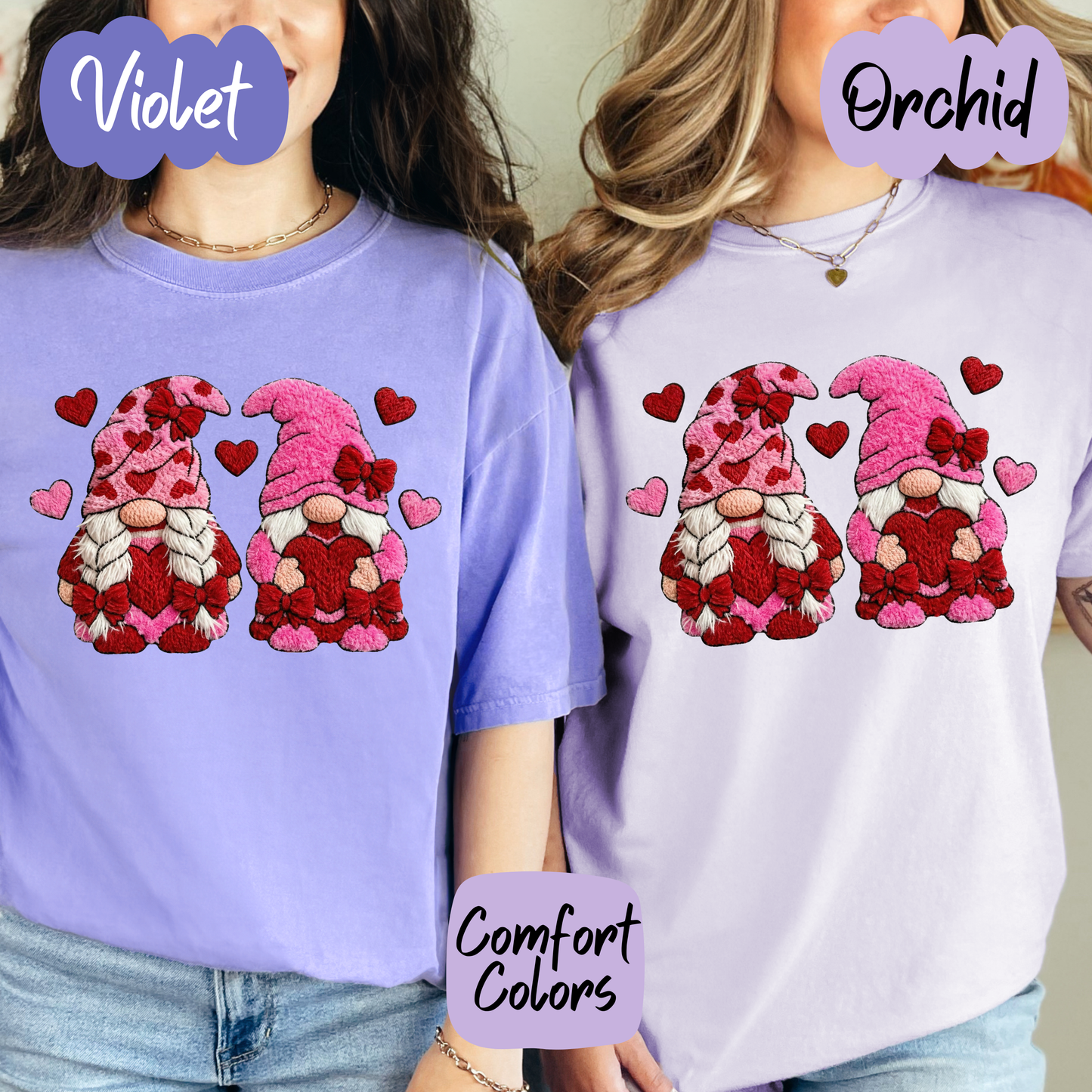 Valentine's Faux Yarn Gnomes Shirt/Crewneck