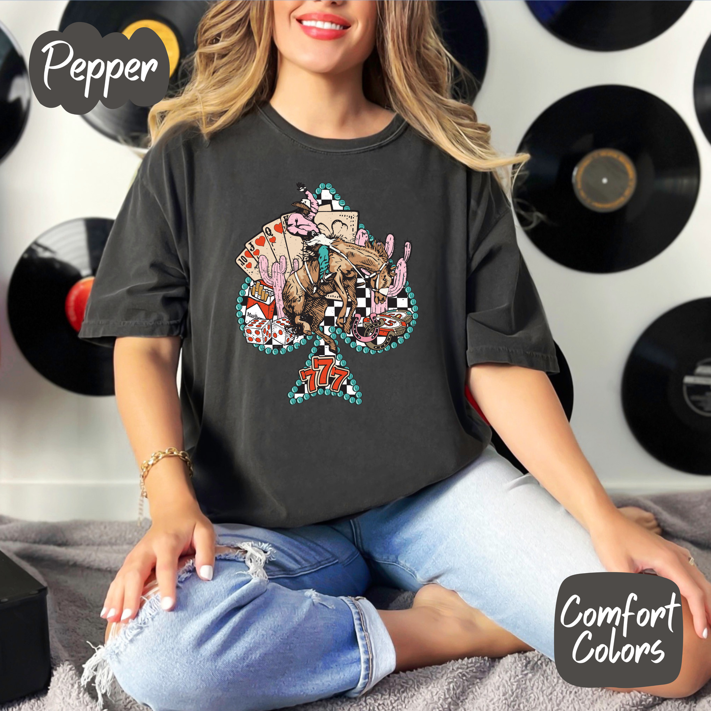 Western Lucky Spade Comfort Colors T-Shirt